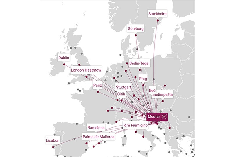 Nove linije: Eurowings povezuje Mostar s 39 destinacija, provjerite cijene