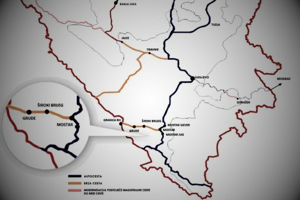 Brza cesta Mostar, Široki Brijeg do Hrvatske